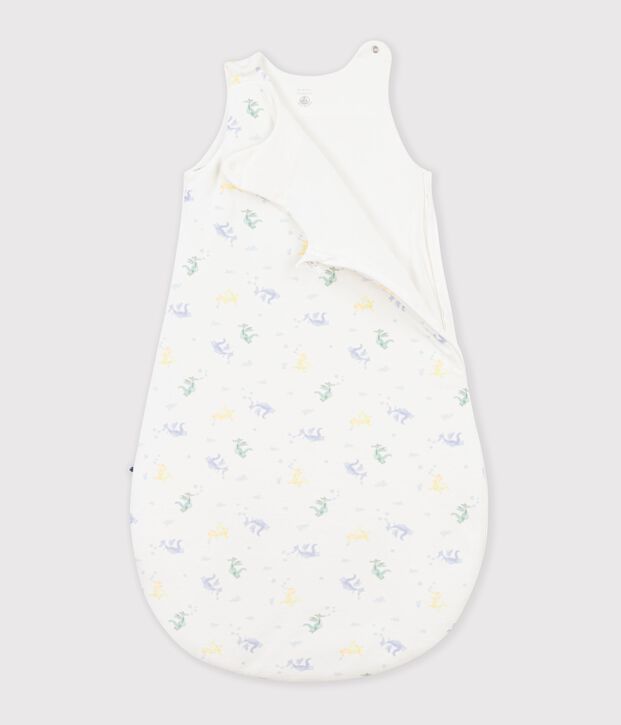 Sacco nanna neonato in cotone con draghi stampati TOG 3 bianco/multicolore