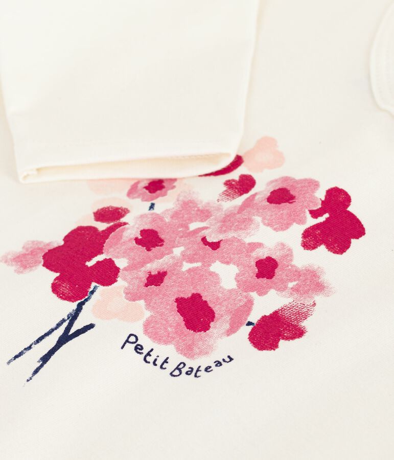 Maglietta a maniche lunghe in cotone per neonati ecru