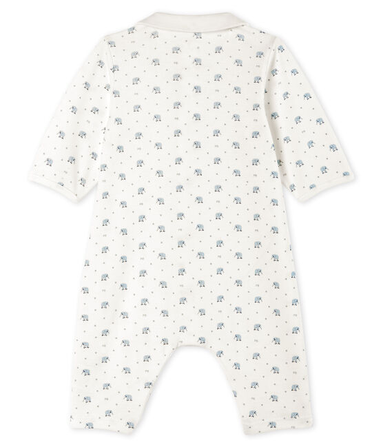 Tutina senza piedi a costine bebè bianco MARSHMALLOW/bianco MULTICO