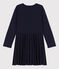 Abito bambina a maniche lunghe in maglia di cotone SMOKING