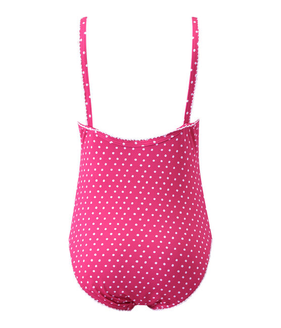 Costume da bagno bambina intero a pois rosa PETUNIA/bianco MARSHMALLO