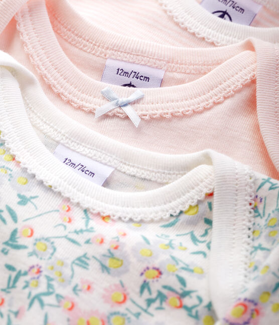 Confezione da 3 body manica corta colori pastello bebè femmina variante 1