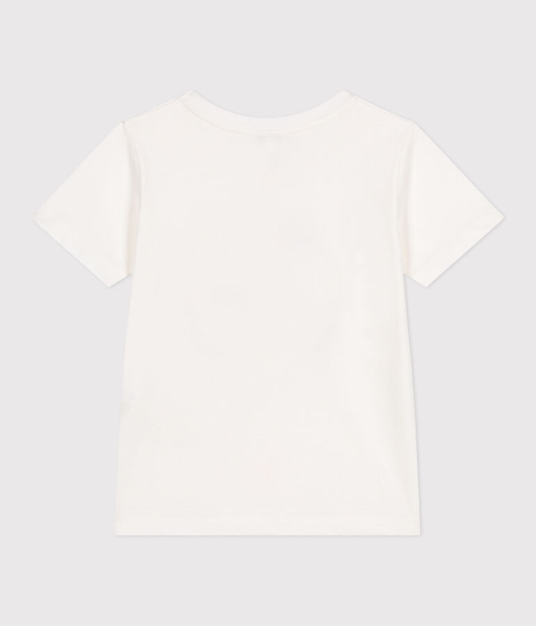 T-shirt a maniche corte in cotone con stampa bambino bianco