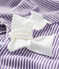 Blusa manica corta bebè femmina viola REAL/bianco MARSHMALLOW