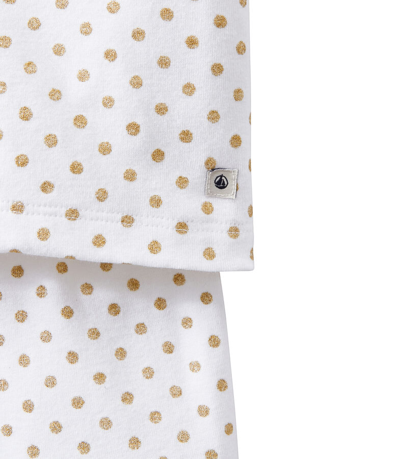 Pigiama corto bambina bianco ECUME/giallo DORE