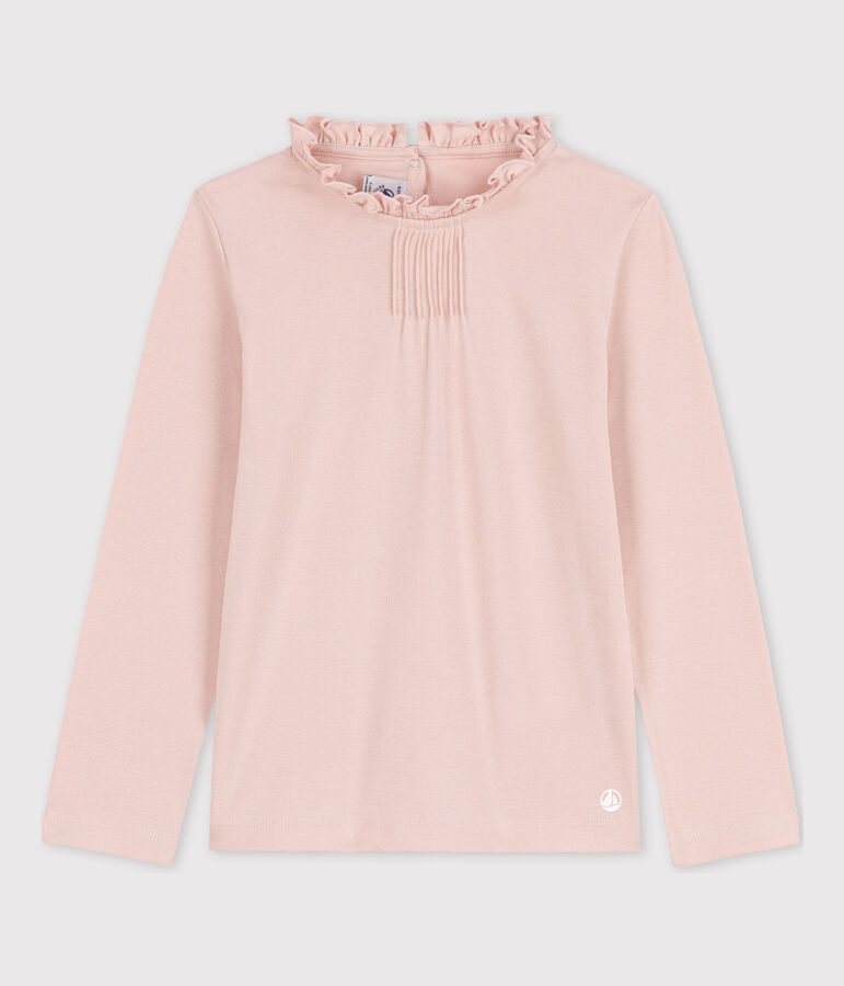 T-shirt maniche lunghe in cotone bambina rosa