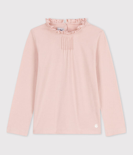 T-shirt maniche lunghe in cotone bambina rosa SALINE