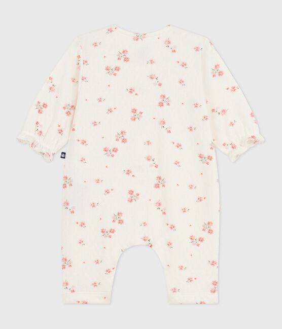 Tutina neonato in cotone a volant con stampa a fiori MILK/ MULTICO