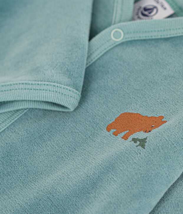 Pigiama beb&egrave; orso in ciniglia verde