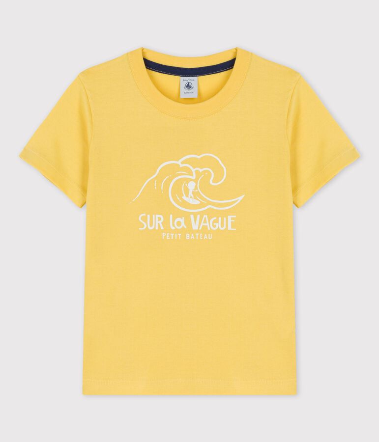 T-shirt  maniche corte in cotone bambino giallo