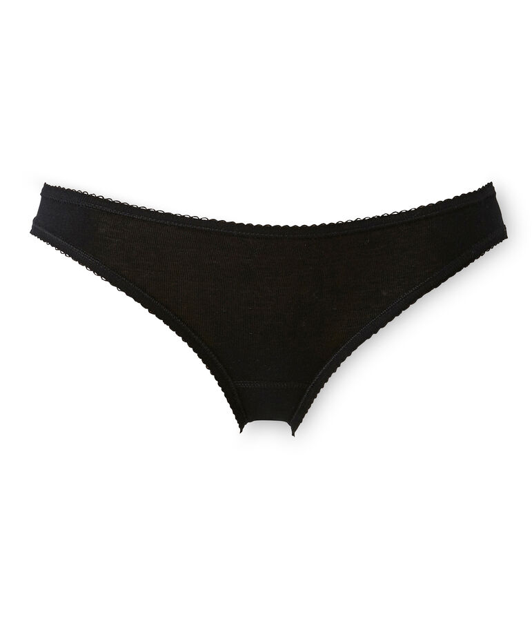 Slip donna in cotone nero NOIR