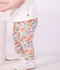 Leggings in cotone con stampa a fiori neonata