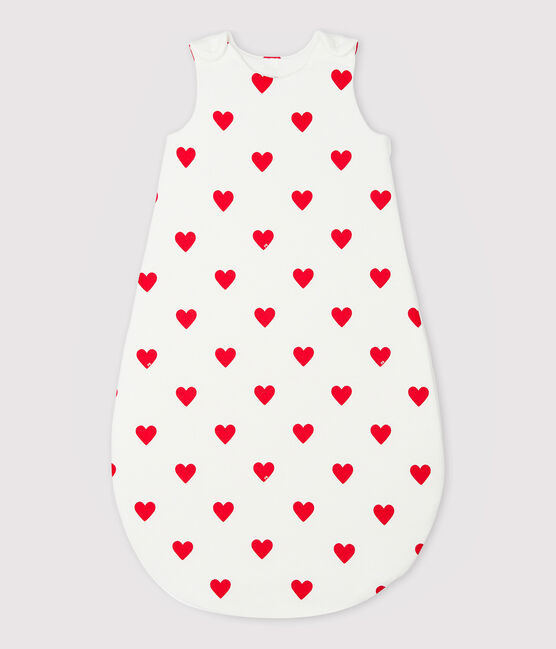 Sacco nanna neonato in cotone a cuori TOG 2 bianco MARSHMALLOW/rosso TERKUIT
