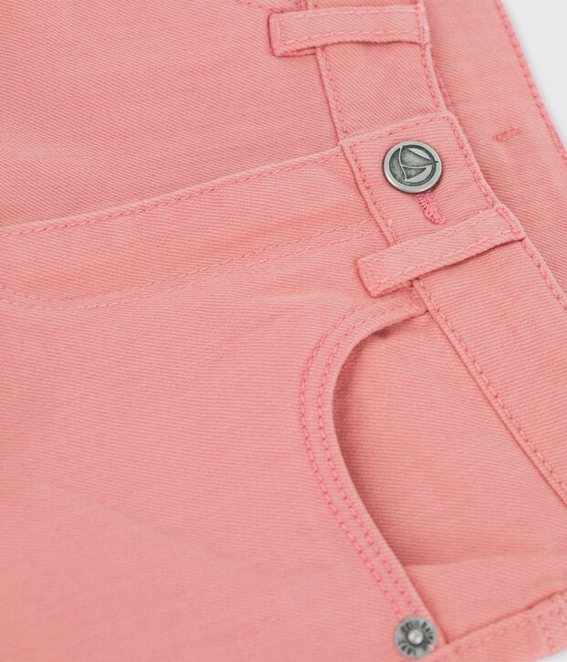 Short in denim bambina rosa
