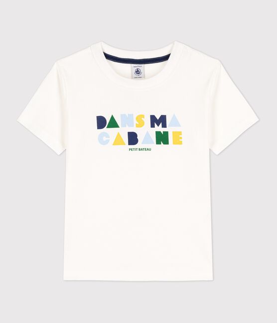 T-shirt  maniche corte in cotone bambino bianco MARSHMALLOW