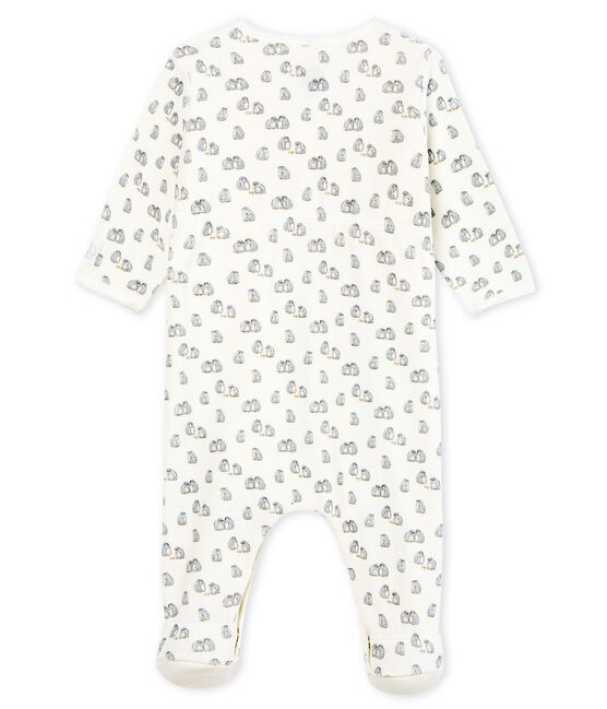 Bodyjama bebè maschio in ciniglia bianco MARSHMALLOW/bianco MULTICO