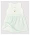 Abito-body a quadrettini vichy bebè femmina in cotone biologico bianco MARSHMALLOW/blu HAITI