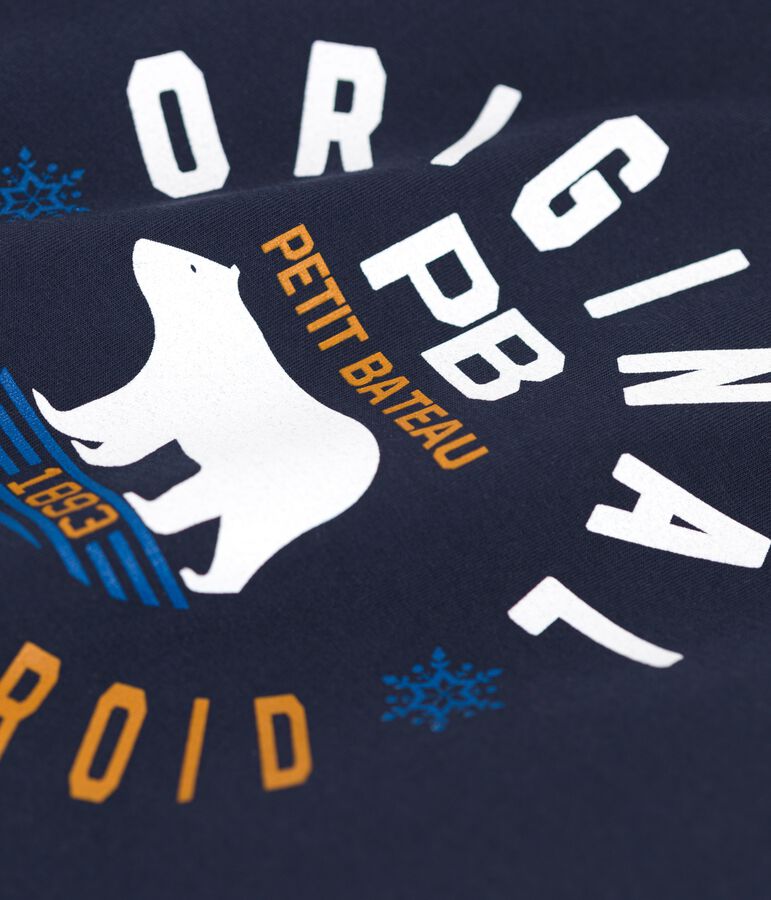 T-shirt bambino a maniche lunghe in cotone blu RUISSEAU/ SMOKING