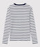 T-shirt L'ICONIQUE girocollo in cotone Donna bianco MARSHMALLOW/blu SMOKING