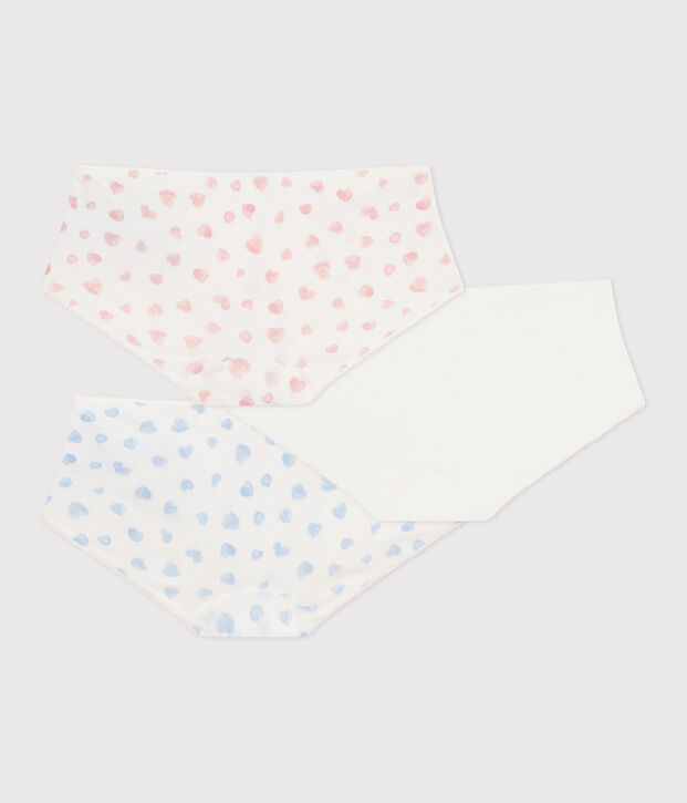 Set di shorty in cotone con stampa a cuori bambina multicolore