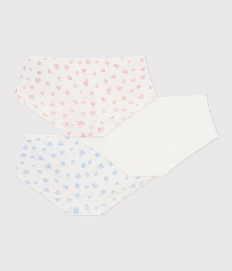 Set di shorty in cotone con stampa a cuori bambina multicolore