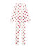 Pigiama ragazza a costine bianco MARSHMALLOW/rosso TERKUIT