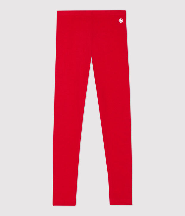 Jeggings bambina in jersey elasticizzato rosso
