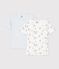 Set di T-shirt a maniche corte in cotone con cani stampati bambino multicolore