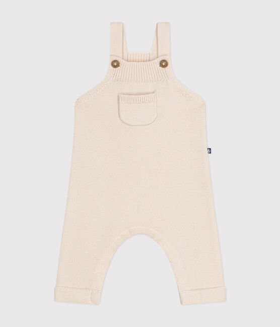 Salopette in maglia di lana e cotone neonato ecru AVALANCHE