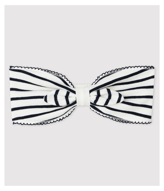 Fascia in cotone bebè. bianco MARSHMALLOW/blu SMOKING