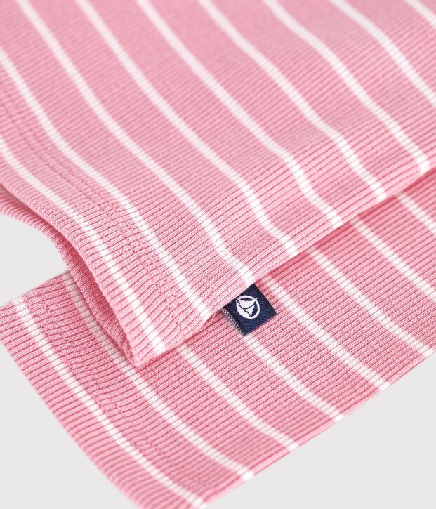 Marini&egrave;re in cotone bambino rosa/bianco