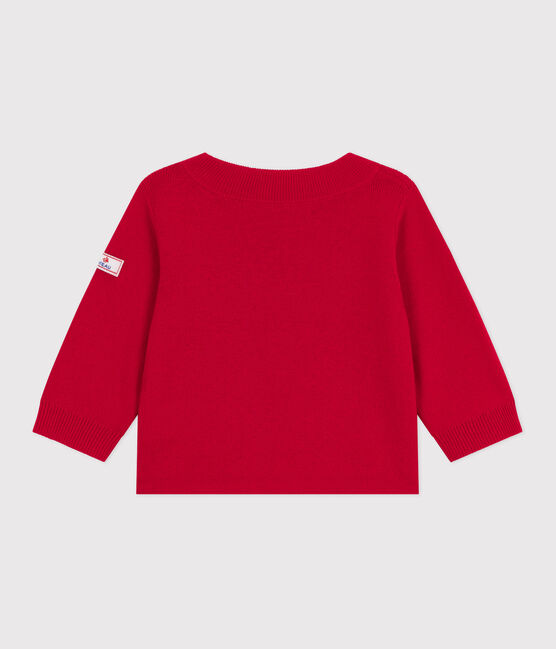 Maglione in stile marinaro in lana e cotone tinta unita neonato rosso POMPEI