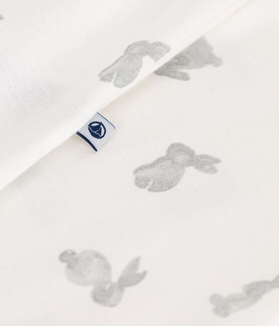 Pigiama senza piedini in cotone con coniglio stampato neonato bianco MARSHMALLOW/grigio GRIS