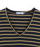 tee-shirtdonna maniche lunghe blu SMOKING/giallo BRINDILLE SATIN