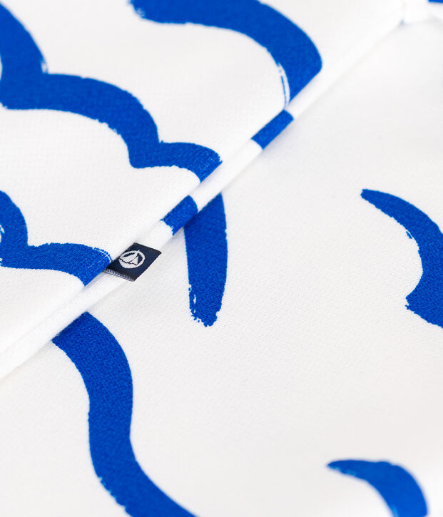 Tutina corta a maniche corte in cotone con squali stampati neonato blu/blu