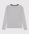 T-shirt L'ICONIQUE girocollo in cotone Donna bianco MARSHMALLOW/blu SMOKING