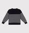 Pullover marinaro in misto lana e cotone a righe bambino blu SMOKING/bianco MARSHMALLOW