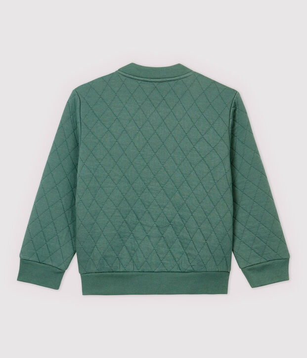 Cardigan stile teddy in tubique bambino verde