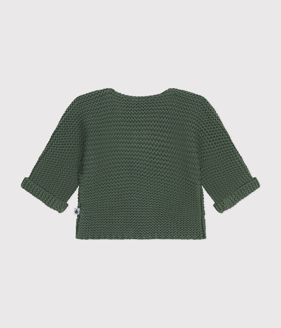 Cardigan in tricot a punto legaccio per bebè verde CROCO