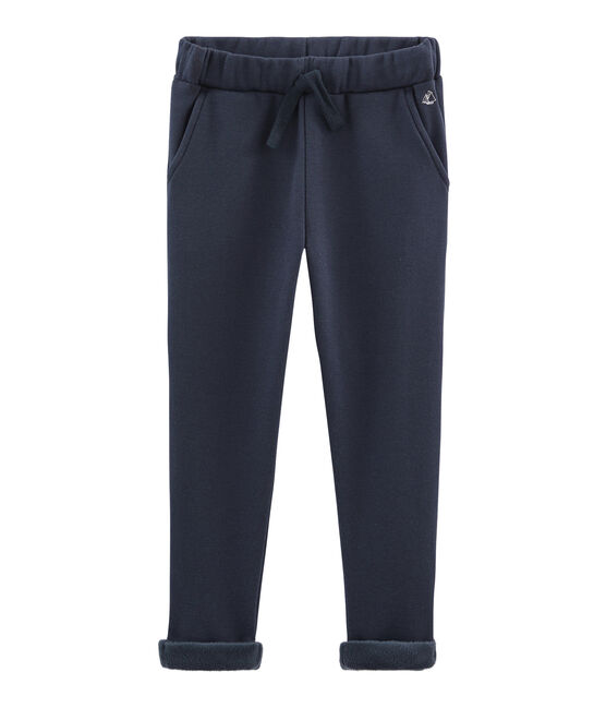 Pantalone bambino in caldo molleton blu SMOKING