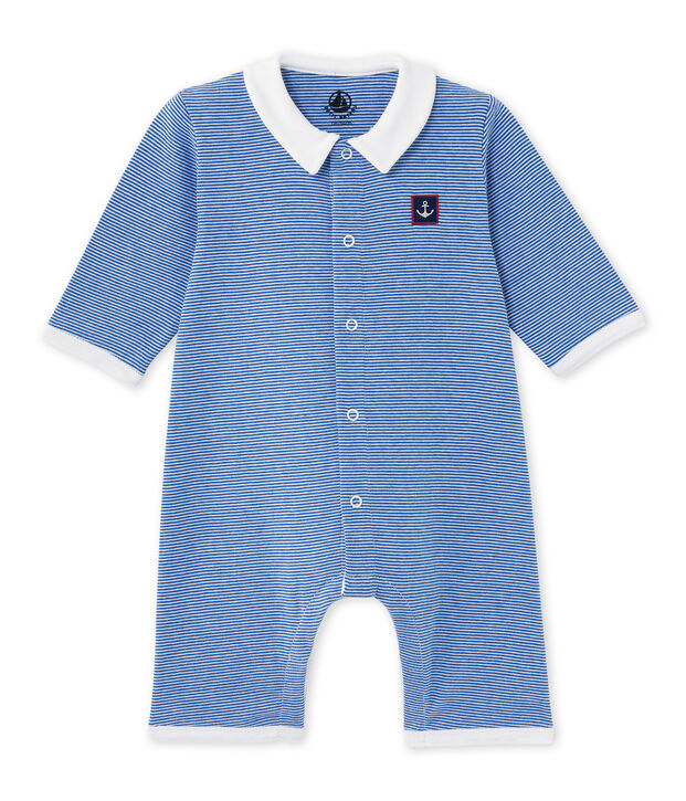 Tutina lunga per beb&egrave; millerighe blu/bianco