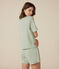 Pigiama short e t-shirt in cotone a tinta unita donna verde HERBIER