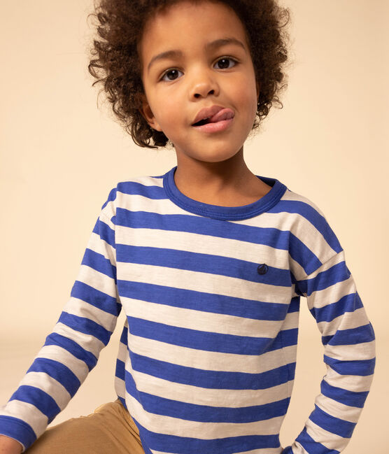 T-shirt a maniche lunghe in cotone bambino  NEWBLEU/ MASTOC