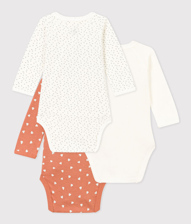 CONFEZIONE DA 3 BODY A MANICHE LUNGHE IN COTONE PER NEONATI multicolore