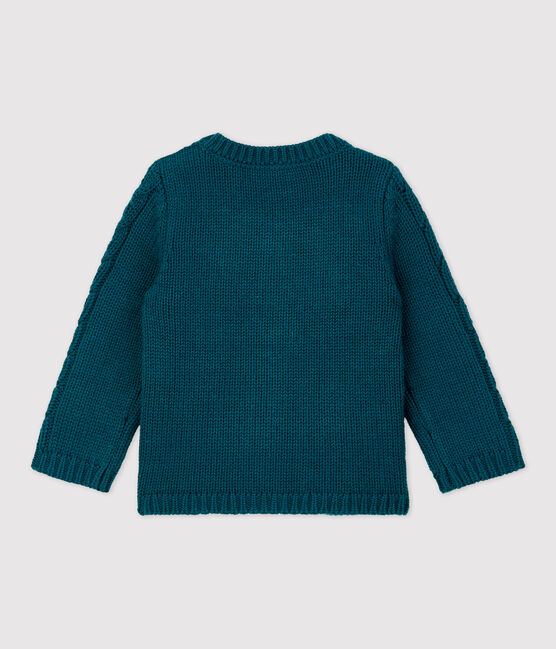 Cardigan in lana e cotone bebè. verde PINEDE