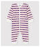 Tutina pigiama senza piedi Petit Bateau bebè in costina bianco MARSHMALLOW/bianco MULTICO