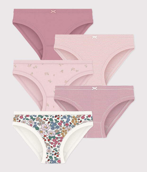 Set di slip in cotone a fiori bambino multicolore