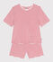 Pigiama corto donna in cotone a righe rosso MARSHMALLOW/ SPI