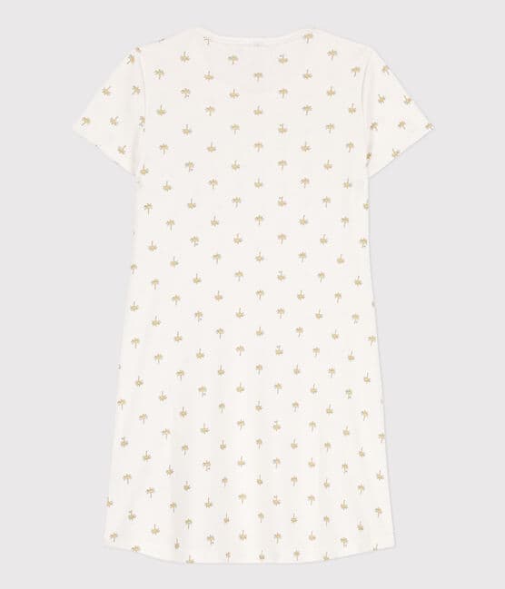 Camicia da notte bambina in cotone con palme bianco MARSHMALLOW/bianco MULTICO