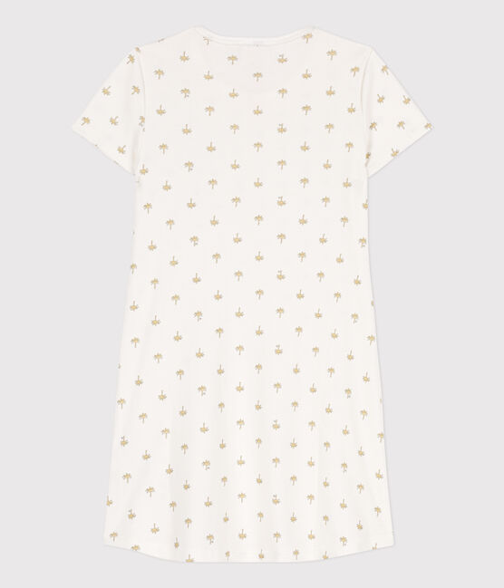 Camicia da notte bambina in cotone con palme bianco MARSHMALLOW/bianco MULTICO